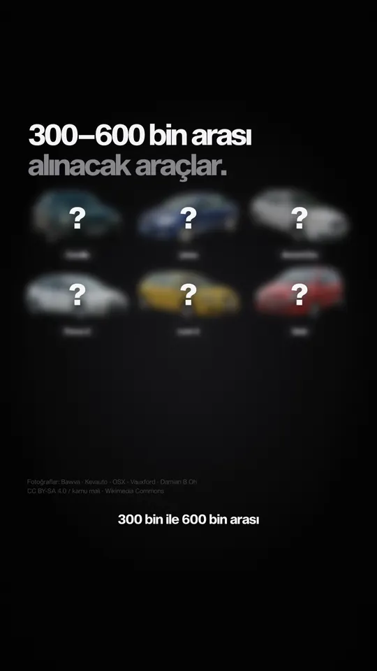 300–600 bin TL arası alınacak araçlar videosunun kapağı